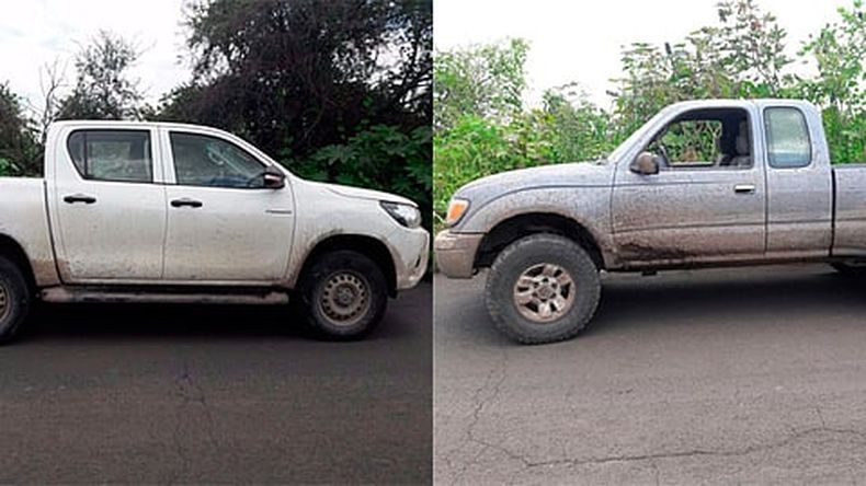 Los involucrados huyeron del lugar, abandonando las camionetas (Foto: Cortesía)